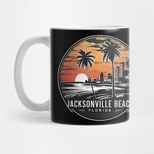 "Jacksonville Beach Sunset - Vaporwave Aesthetic Tee" Mug